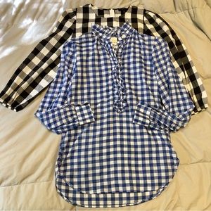 J Crew Gingham 2 Blouse Bundle Checked Cotton